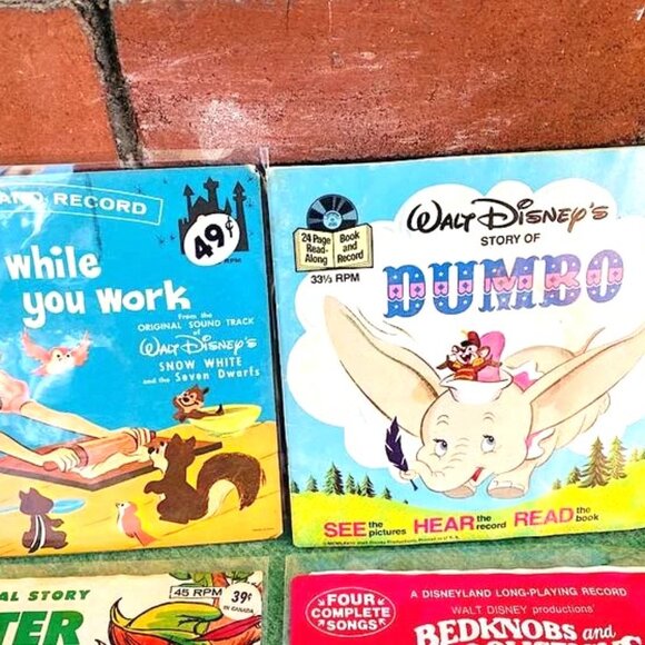 11 Musical STORY LP 45 RPM Walt Disney Disney Land Record Bambi Snow White Peter - Picture 4 of 10